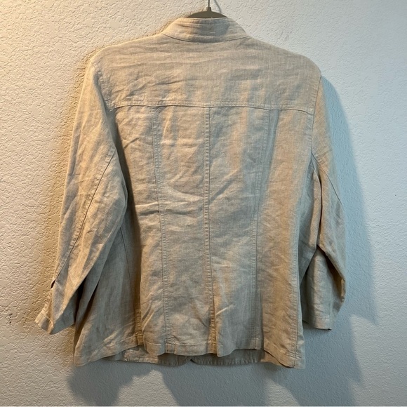 Women’s Cherokee beige linen button up blouse size XL - Picture 5 of 5